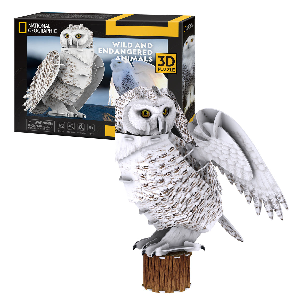 CubicFun Snowy Owl 3D Puzzle CFDS1079 – box and built model