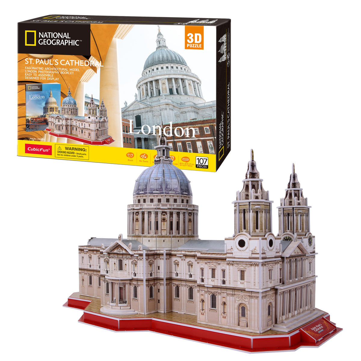 CubicFun St. Paul's Cathedral 3D Puzzle CFDS0991 – box and built model