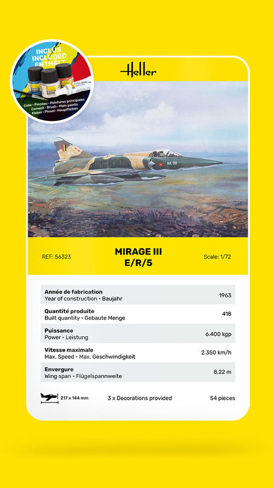 Heller STARTER KIT Mirage III E 1:72