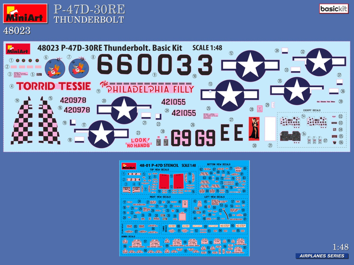 MiniArt 1/48 Aircraft - P-47D-30RE Thunderbolt, Basic Kit - 48023