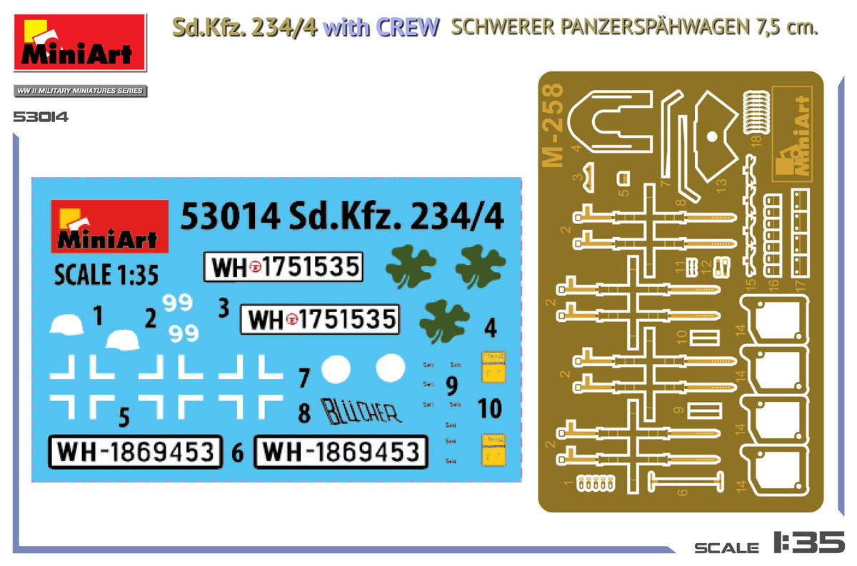 MiniArt 1/35 Military - Sd.Kfz.234/4 Panzerspahwagen (7.5cm) & Crew - 53014