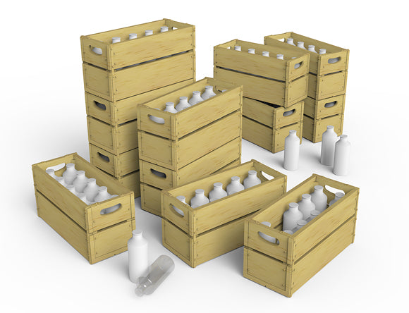MiniArt 1/35 Military - Milk Bottles and Wooden Crates - 35573