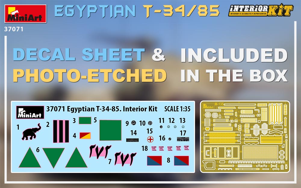 MiniArt 1/35 Military - T-34/85 Egyptian (Interior Kit) - 37071