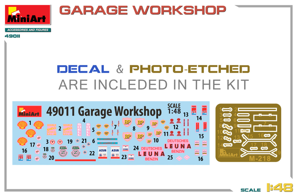MiniArt 1/48 Accessories - Garage Workshop - 49011