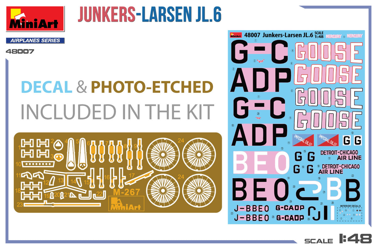 MiniArt 1/48 Aircraft - Junkers-Larsen JL.6 - 48007