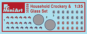 MiniArt 1/35 Military - Household Crockery & Glass Set - 35559