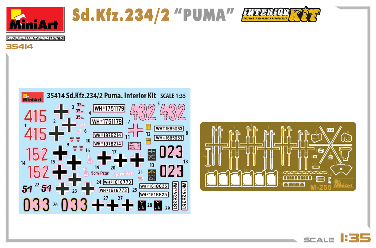 MiniArt 1/35 Military - Sd.Kfz.234/2 Puma, Interior Kit - 35414