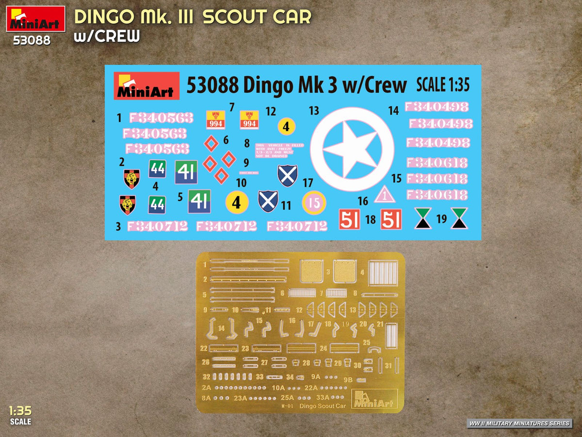 MiniArt 1/35 Military - Dingo Mk III Scout Car w/ Crew - 53088