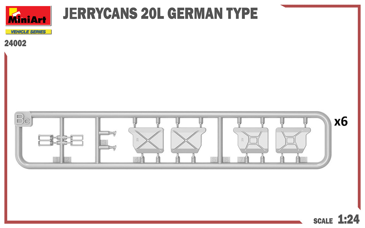 MiniArt 1/24 Accessories - Jerrycans 20L German Type - 24002