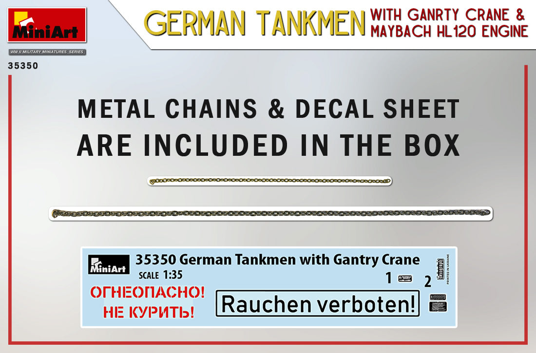 MiniArt 1/35 Military - German Tankmen w/ Crane & Maybach HL Engine - 35350