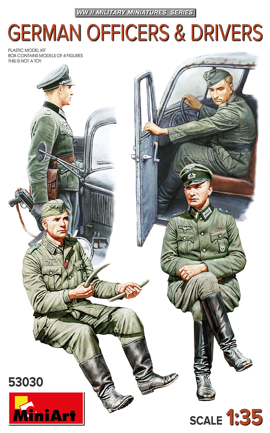 MiniArt German Officers & Drivers - 53030 box art