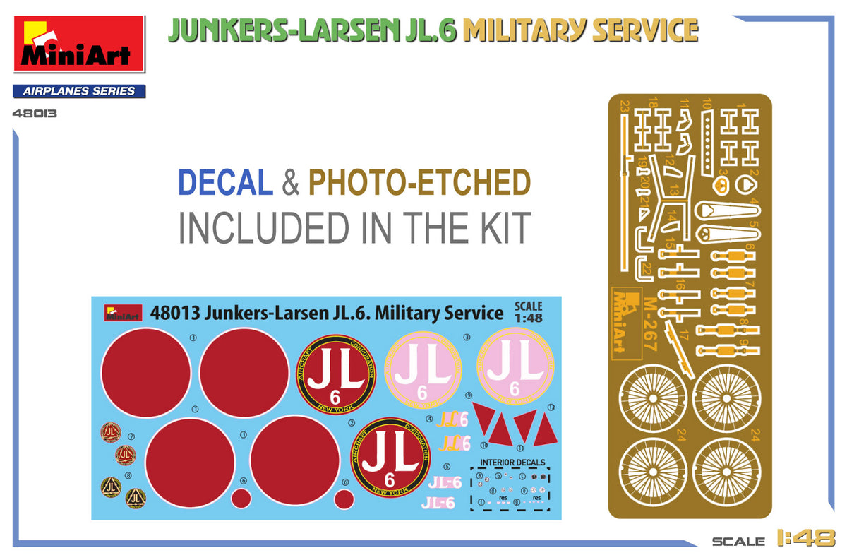 MiniArt 1/48 Aircraft - Junkers-Larsen JL.6 Military Service - 48013