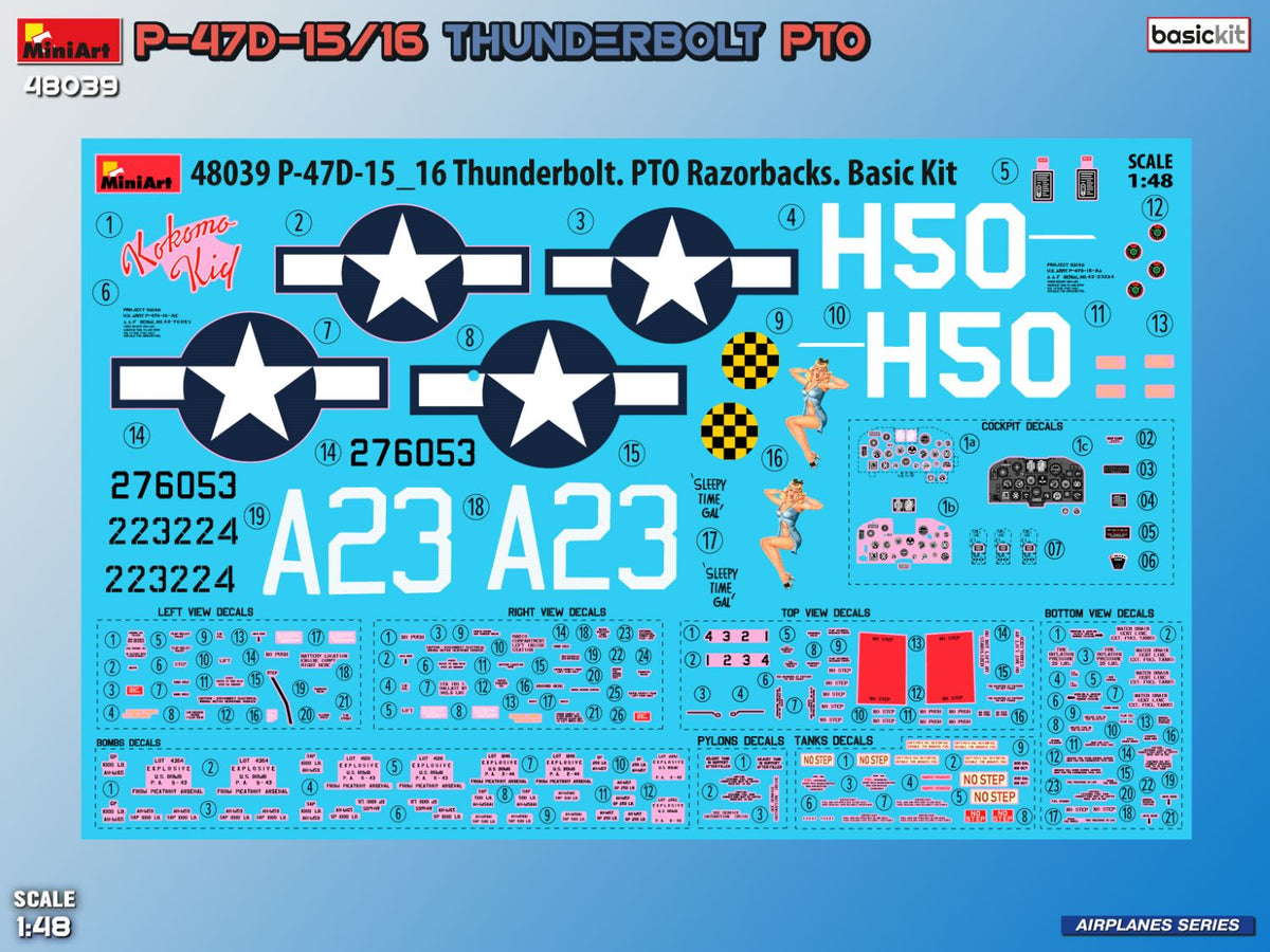MiniArt 1/48 Aircraft - P-47D-15RA Thunderbolt Basic Kit - 48039
