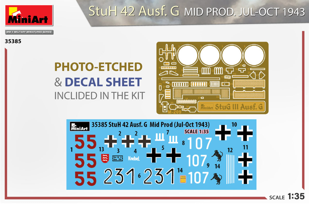 MiniArt 1/35 Military - StuH 42 Ausf.G Mid Prod (Jul-Oct 1943) - 35385
