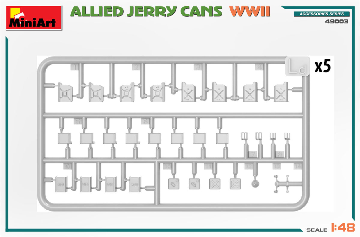 MiniArt 1/48 Accessories - Allied Jerry Cans WWII - 49003