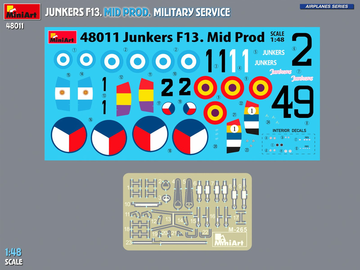 MiniArt 1/48 Aircraft - Junkers F13 Mid Prod Military Service - 48011