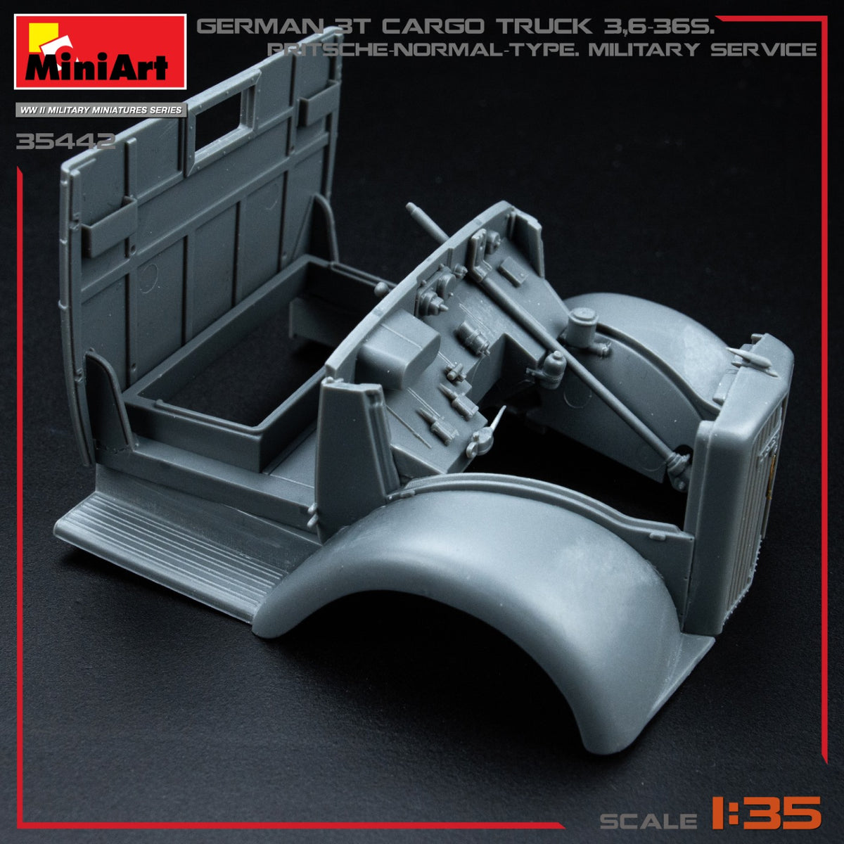 MiniArt 1/35 Military - 3t Cargo Truck 3,6-36S Pritsche Normal Type - 35442