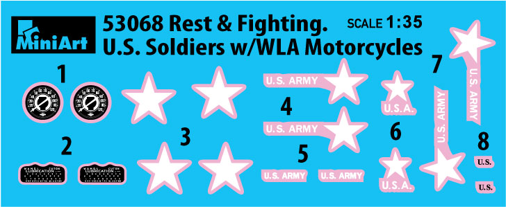 MiniArt 1/35 Military - Rest & Fight, US Soldiers w/ Motorcycles - 53068