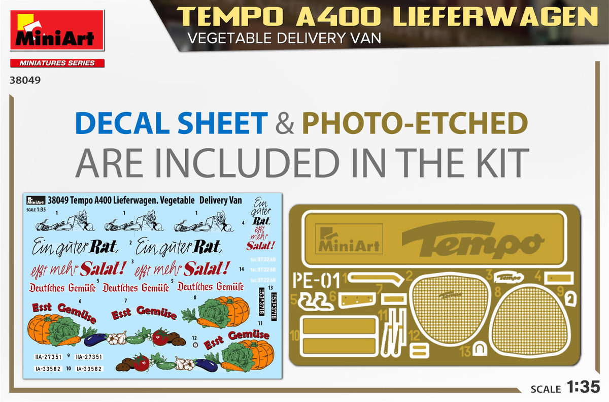 MiniArt 1/35 Military - Tempo A400 Lieferwagen, Veg Delivery Van - 38049