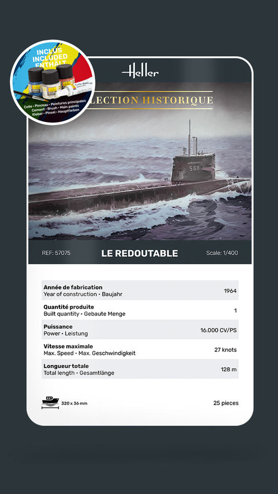 Heller STARTER KIT U-Boot S/M Redoutable 1:400