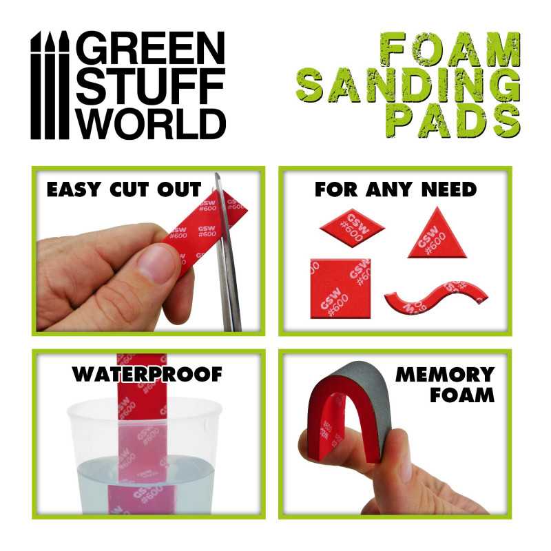 Green Stuff World - Foam Coarse Grit Sanding Pads Set