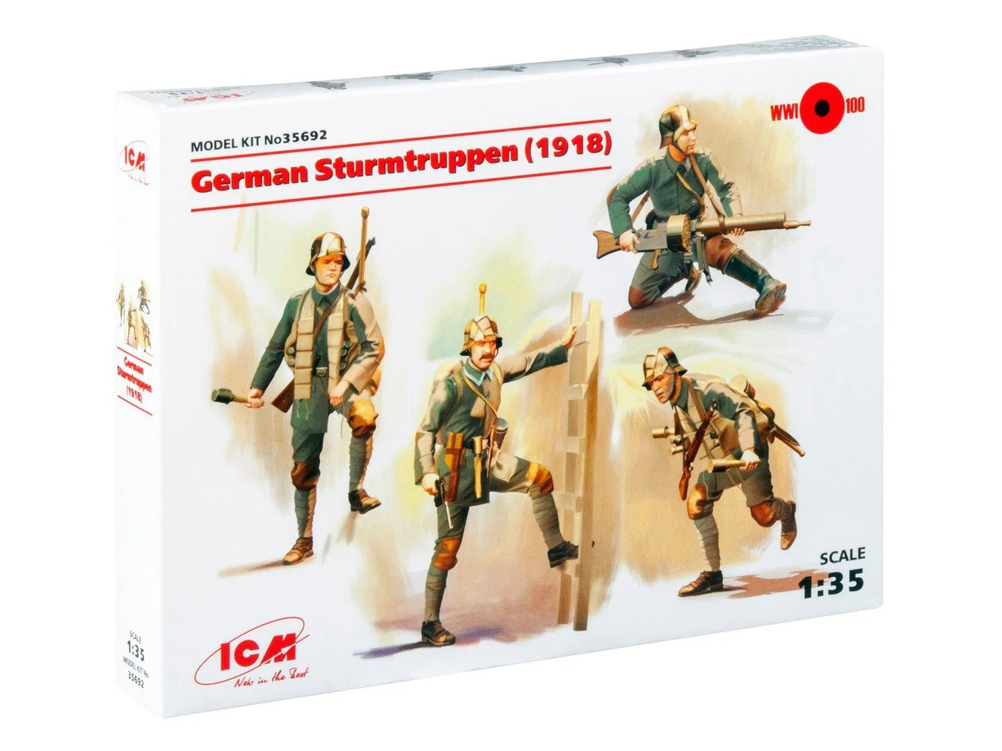 ICM Figures 1:35 - German Sturmtruppen (1918) 4 Figures - ICM35692 - Product Image
