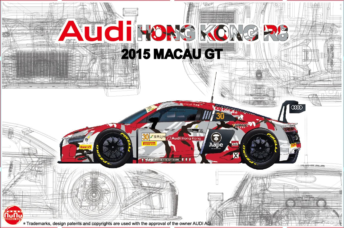 NUNU 1/24 Cars - Audi R8 Lms Gt3 Gp Macau 2015 Fia-Gt - NU24028 - Product Image
