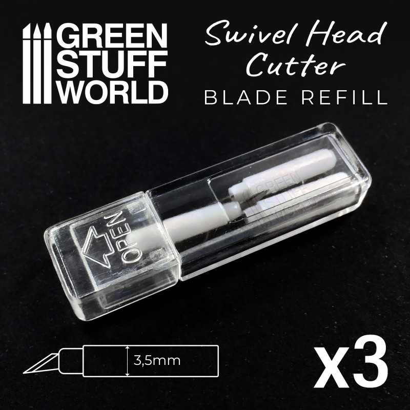 Green Stuff World - Metal Swivel Head Cutting Knife Refill Blades x3