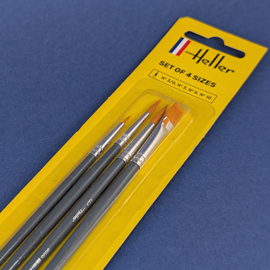 Heller - Paint Brushes Set (No. 3/0, 3, 6, 10)