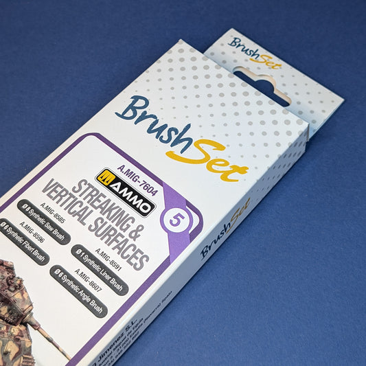 Ammo by MIG - Streaking & Vertical Surfaces Brush Set