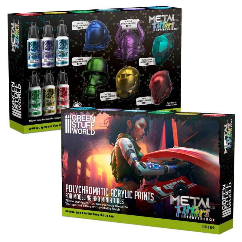 Green Stuff World - Metal Filter 'Interference' Paint Set