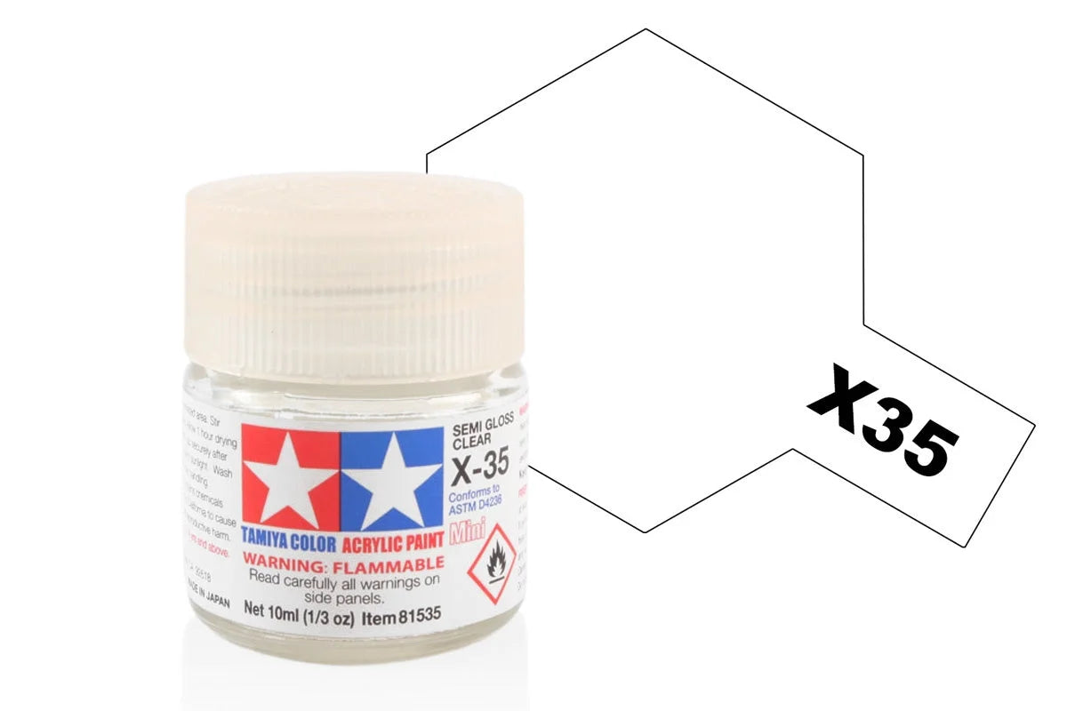 Tamiya Acrylic Mini X-35 Semi Gloss Clear 10ml (81535)