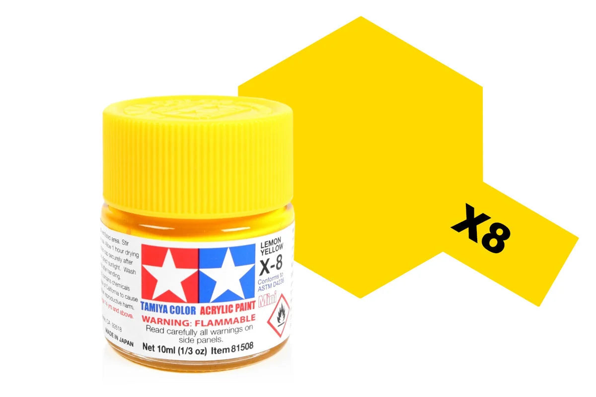 Tamiya Acrylic Mini X-8 Lemon Yellow 10ml (81508)