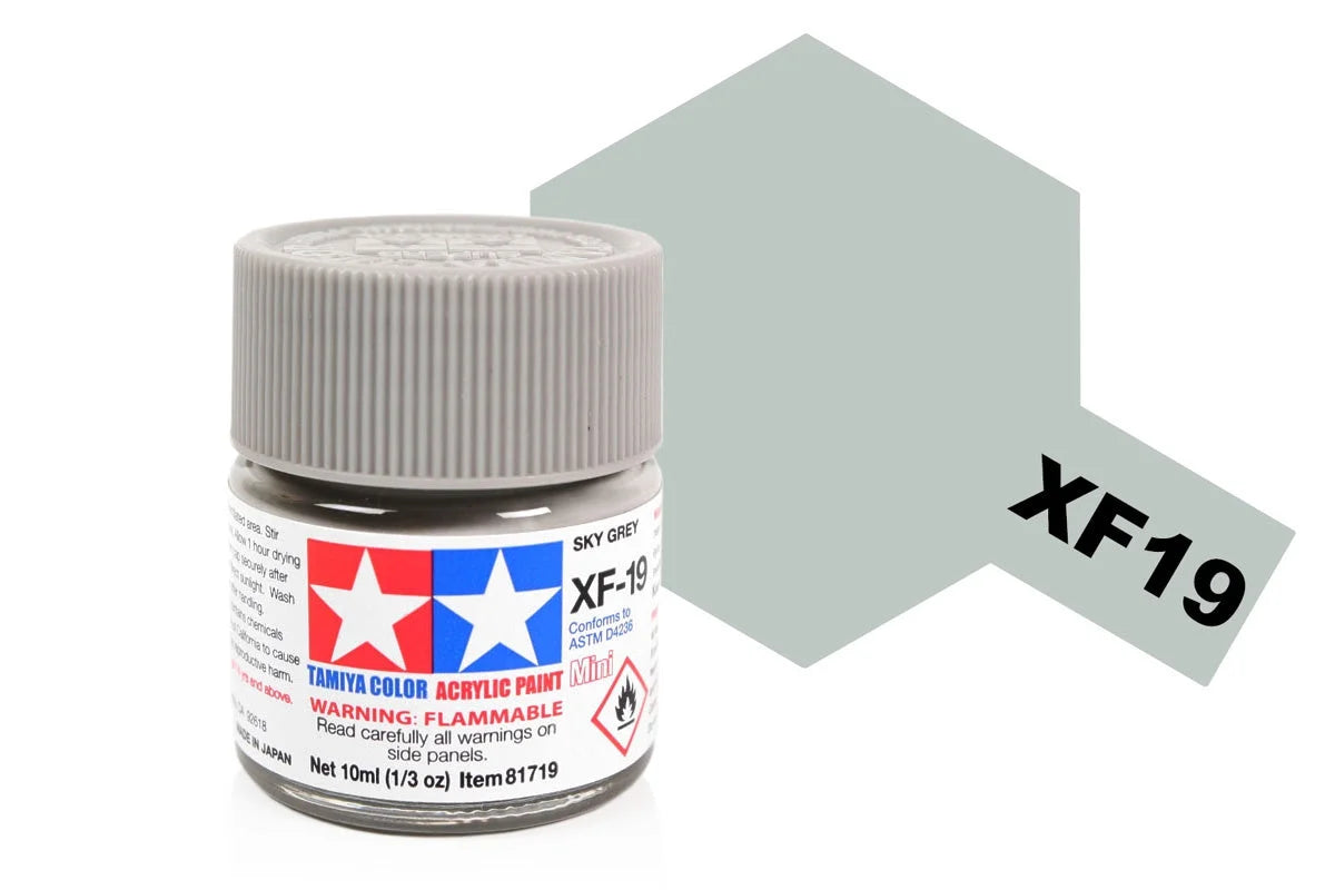 Tamiya Mini Acrylic - Acrylic Mini XF-19 Sky Grey - 81719 - Product Image