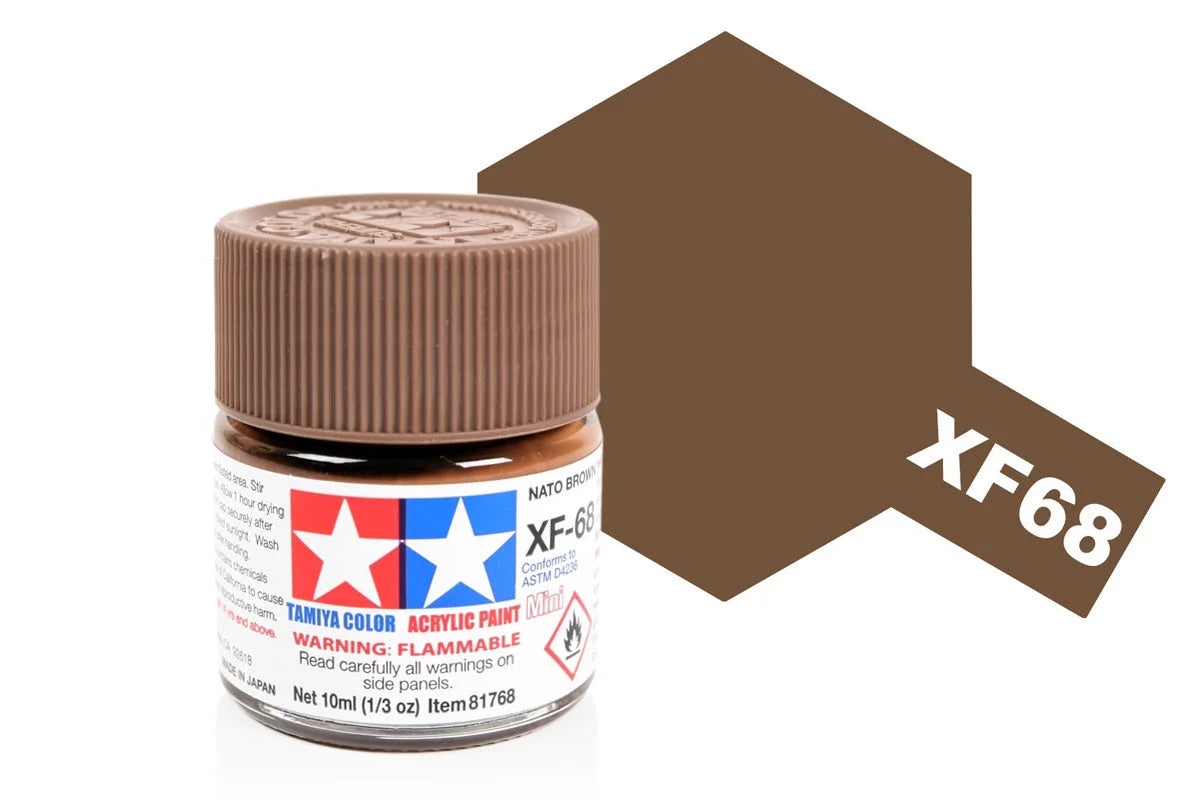 Tamiya Mini Acrylic - Acrylic Mini XF-68 NATO Brown - 81768 - Product Image
