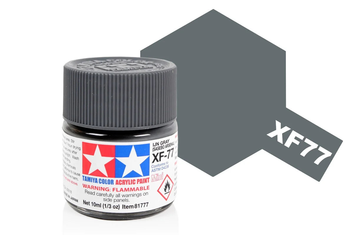 Tamiya Mini Acrylic - Acrylic Mini XF-77 IJN Grey Sasebo - 81777 - Product Image