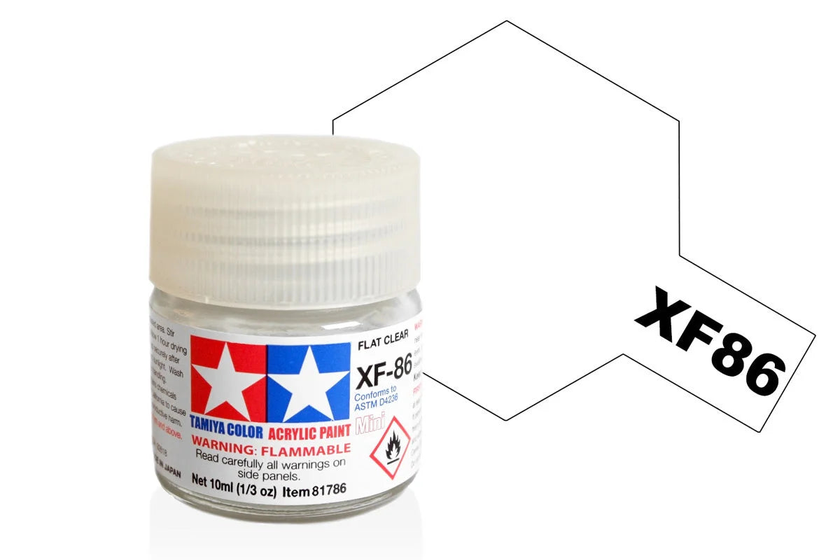 Tamiya Mini Acrylic - Acrylic Mini XF-86 Flat Clear - 81786 - Product Image