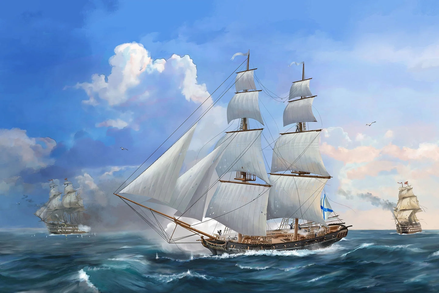 Zvezda 1/100 Ships - Russian Brig Merkurii 19th Century - Z9067 - Product Image