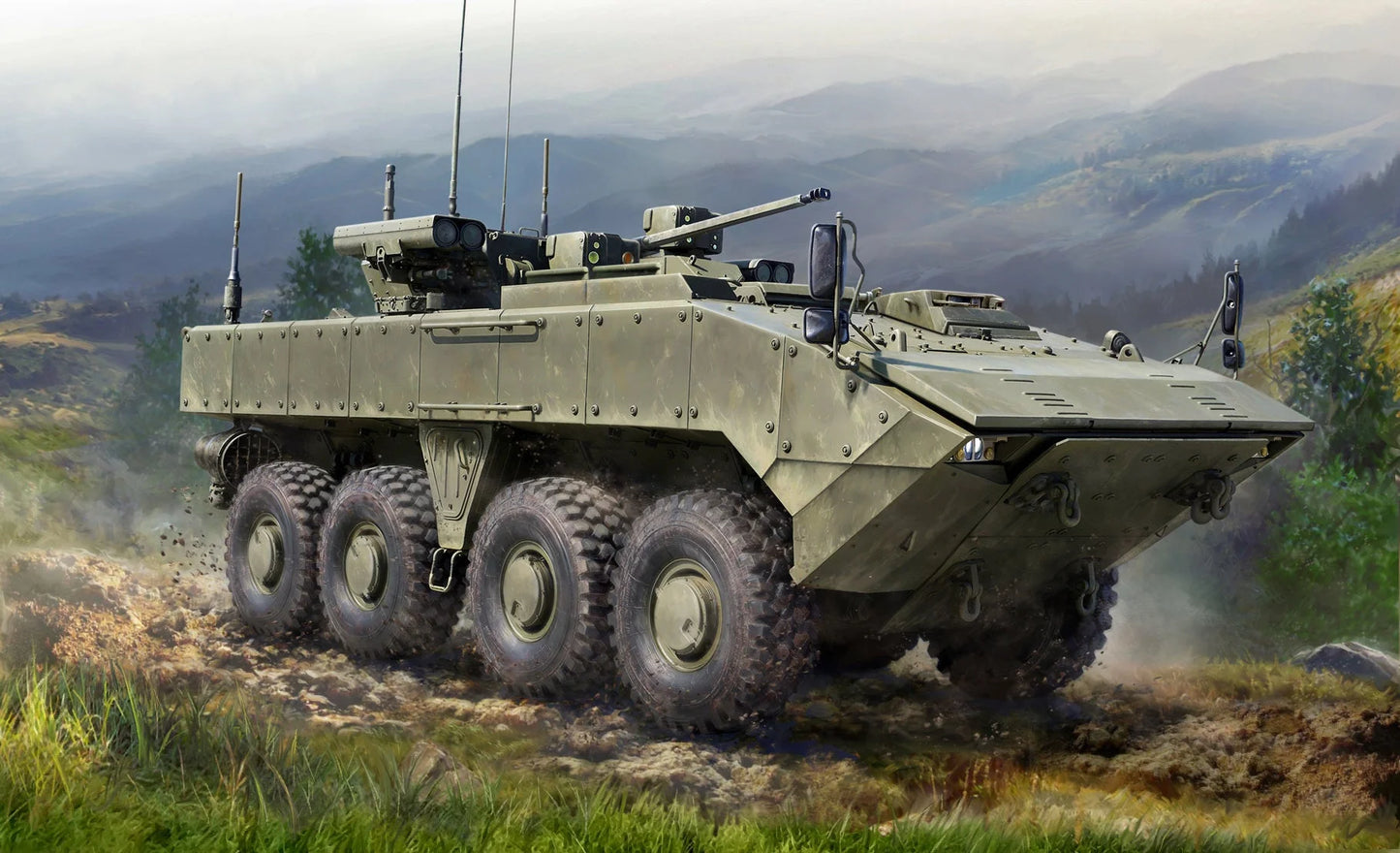 Zvezda 1/72 scale BMP Bumerang 8x8 APC model kit Z5040