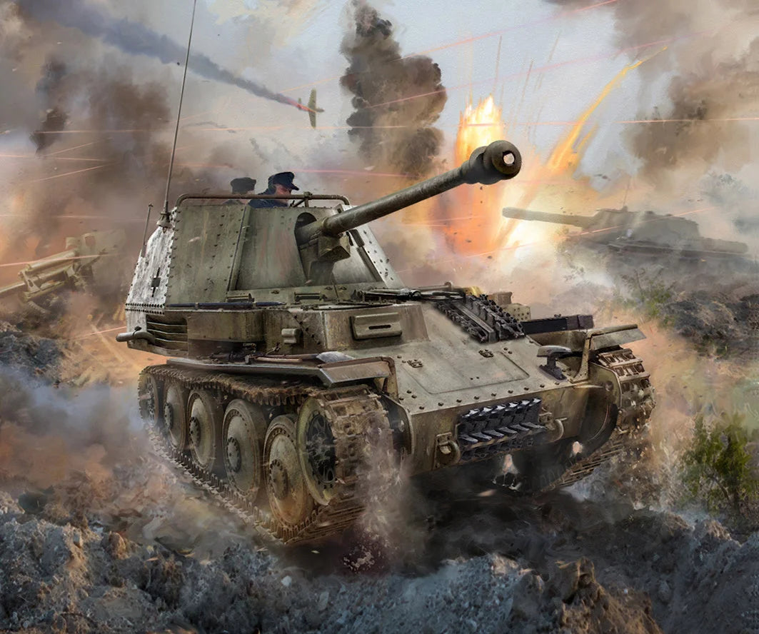 Zvezda 1/100 scale German Marder III tank destroyer model kit Z6282, Art of Tactic range