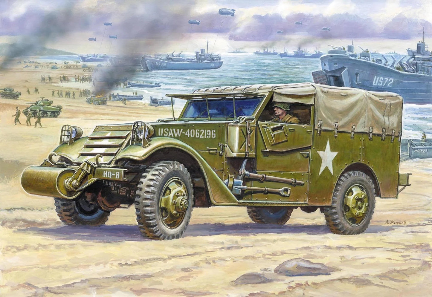 Zvezda 1/100 scale M3 Scout Car model kit Z6245, Art of Tactic range