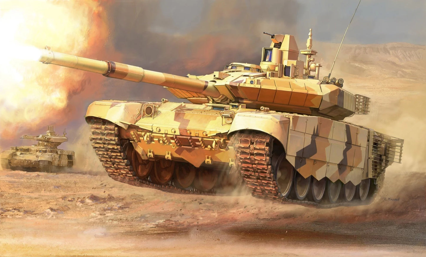 Zvezda Art Of Tactic - 1/100 T-90Ms Main Battle Tank - Z7434 - Product Image