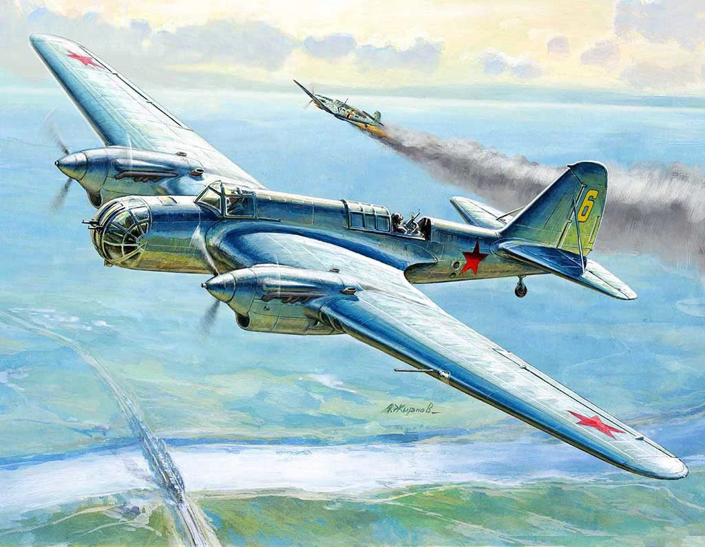 Zvezda 1/200 scale Soviet bomber SB-2 model kit Z6185, Art of Tactic range