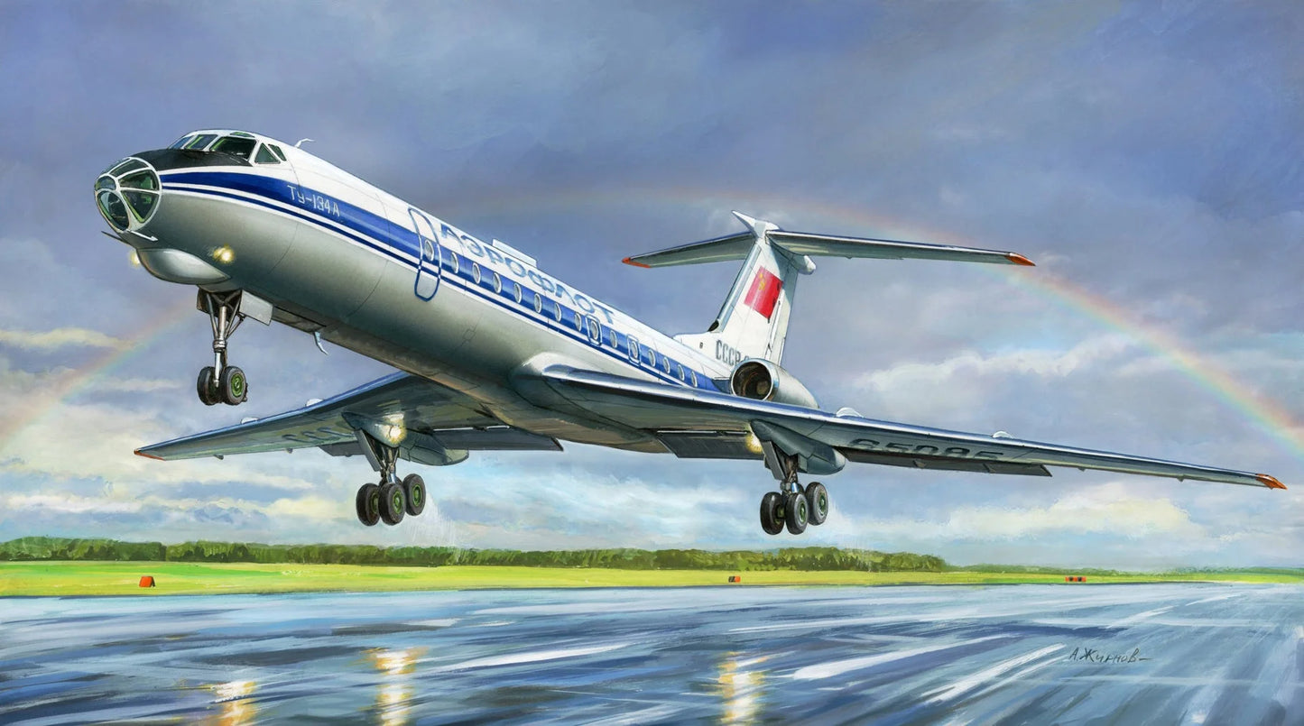 Zvezda 1/144 scale Tupolev Tu-134B airliner model kit Z7007