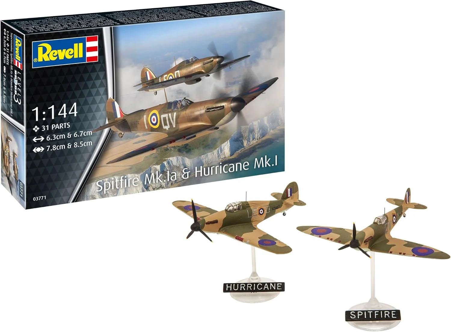 1:144 Revell - Spitfire Mk.Ia & Hurricane Mk.I Set - Product Image