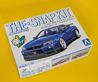 1/32 Aoshima - Snap Kit Nissan R34 Skyline GTR (Bayside Blue) - Product Image