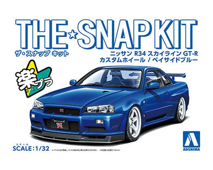 1/32 Aoshima - Snap Kit Nissan R34 Skyline GTR (Bayside Blue) - Product Image