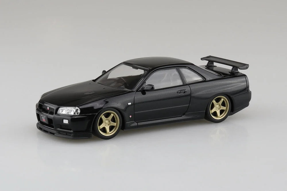 1/32 Aoshima - Snap Kit Nissan R34 Skyline GTR Custom Wheel Black Pearl - Product Image