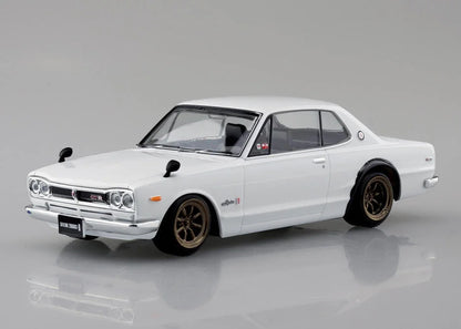 1/32 Aoshima - Snap Kit Nissan Skyline 2000 GTR White with Custom Wheels - Product Image