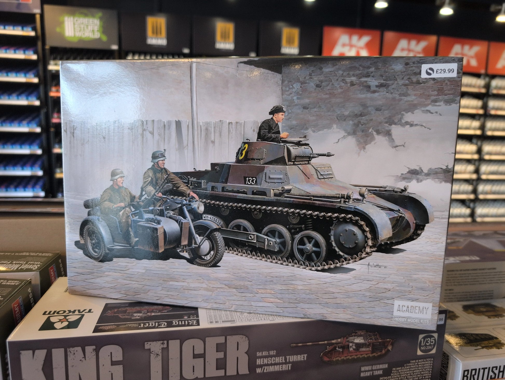 1/35 Academy - German Army WWII Panzer I Ausf B Light Tank & Motorcycle - Product Image